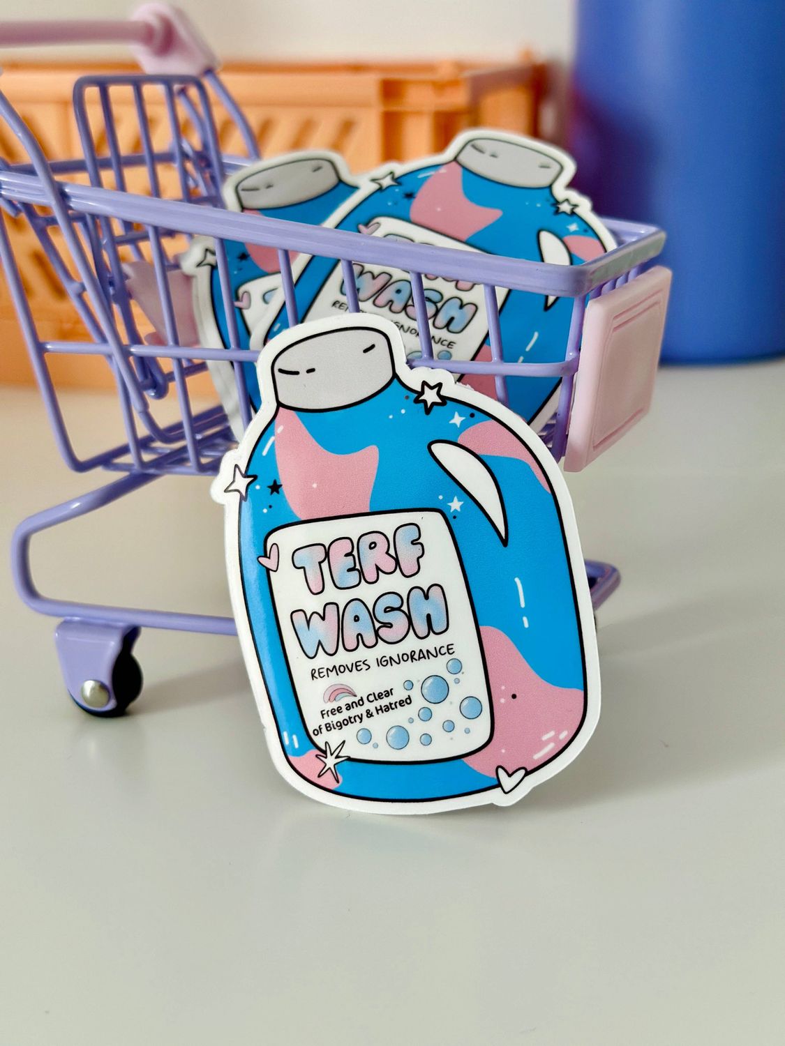 Terf Wash Sticker, Trans Rights Sticker, LGBTQIA Pride Gift, Style: 3" Sticker