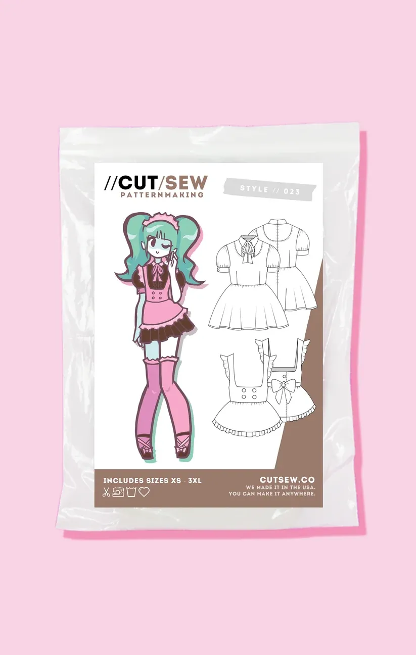 Maid Cafe Cosplay Pattern, Cut / Sew Patternmaking