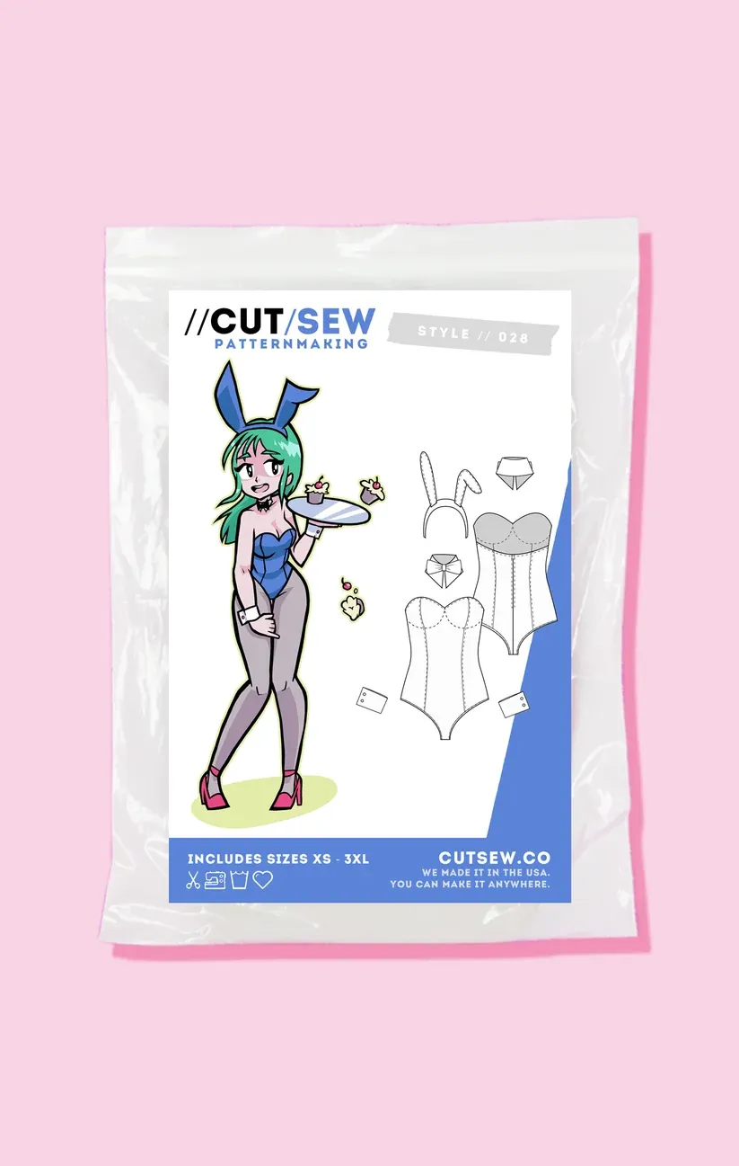 Bunny Suit Cosplay Pattern, Cut / Sew Patternmaking