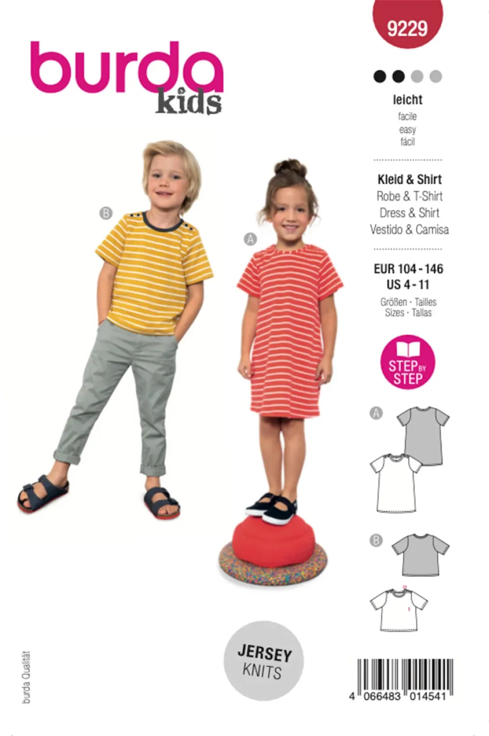 Burda Style Kid's Dress &amp; Shirt for Jersey Knits #9229 Easy
