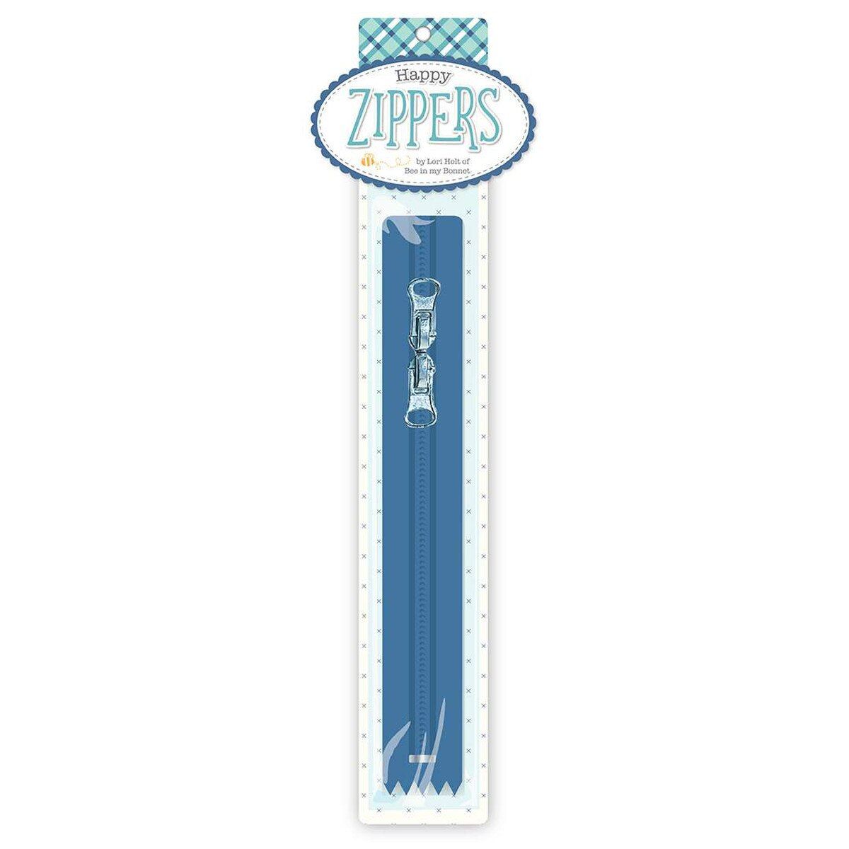 Lori Holt Happy Zippers, 16" Denim