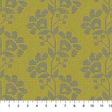 Exits in Saffron, Journey Cotton Jacquard, Anna Maria Textiles