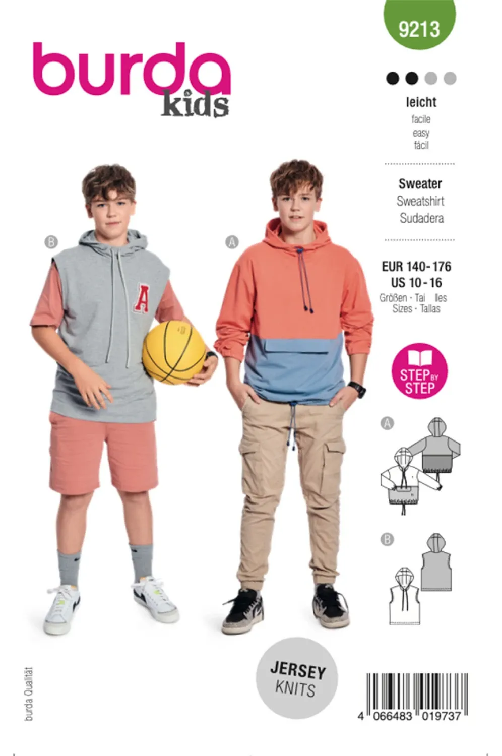 Burda Style Teens Sweatshirt for Jersey Knits #9213 Easy