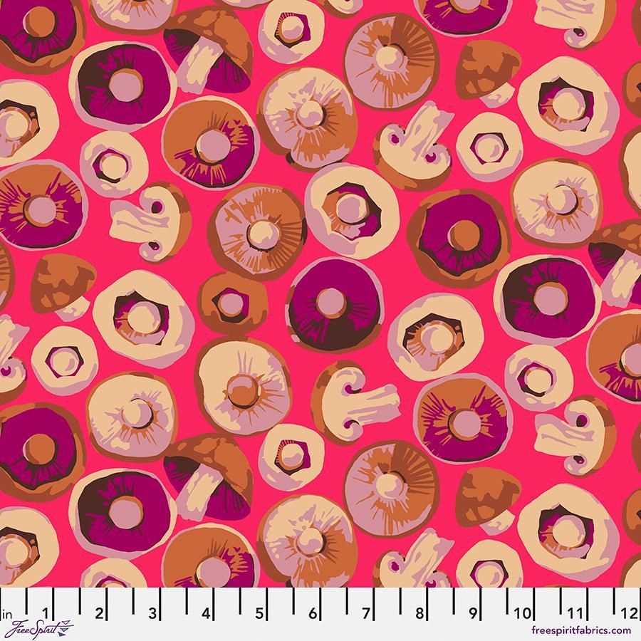 Remnant - 1yd - Button Mushroom in Pink, Forage By Martha Negley