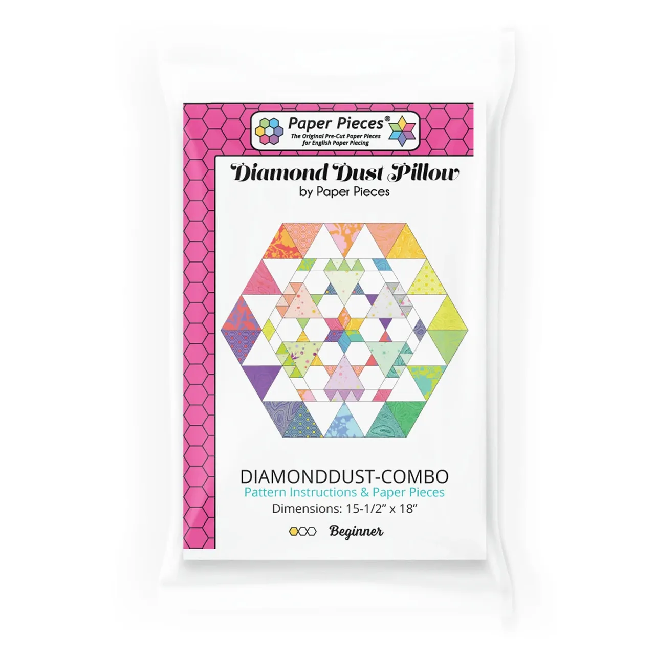 Diamond Dust Pillow, English Paper Piece Pattern