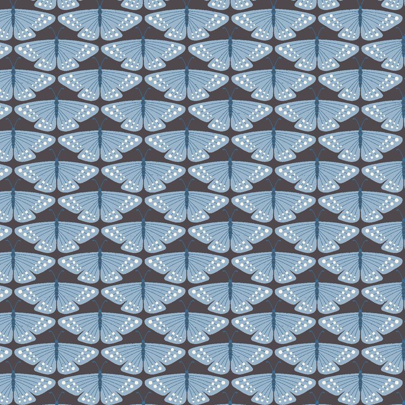 Flutter in Midnight Hour, Fox &amp; Flutter, Printed Cotton