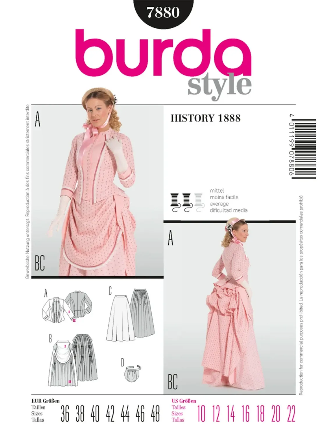 Burda Style Women's History 19th Century Dress #7880