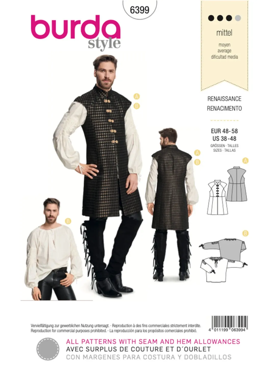 Burda Style Men's Historical Costume #6399