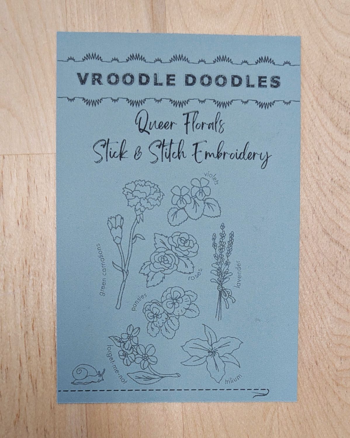 Queer Florals Stitch and Stitch Embroidery Pack by Vroodle Doodles