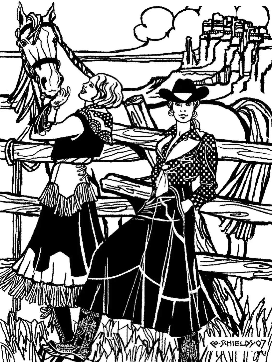 Rodeo Cowgirl Skirt, Folkwear # 243