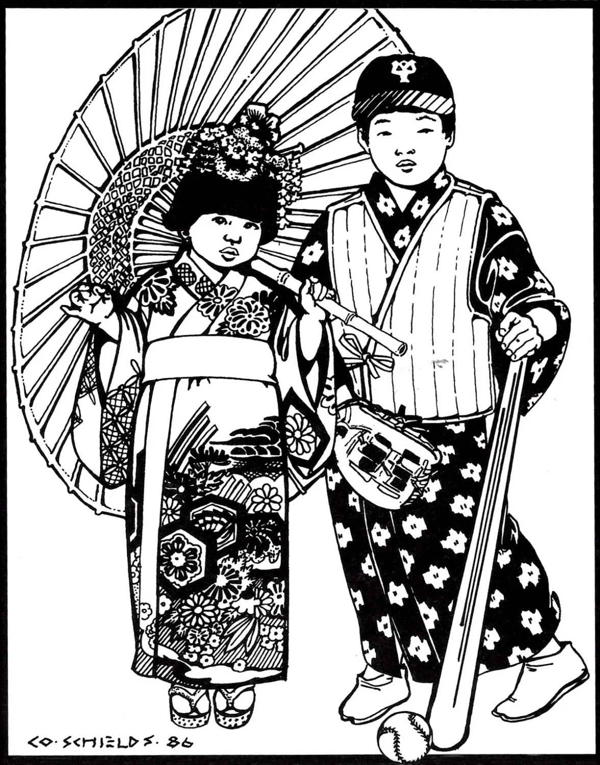 Children's Kimono &amp; Vest Pattern, Folkwear # 136