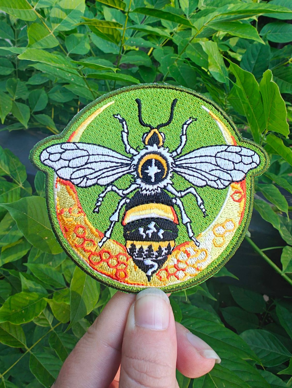 Blessed Bee,  Embroidered Patch