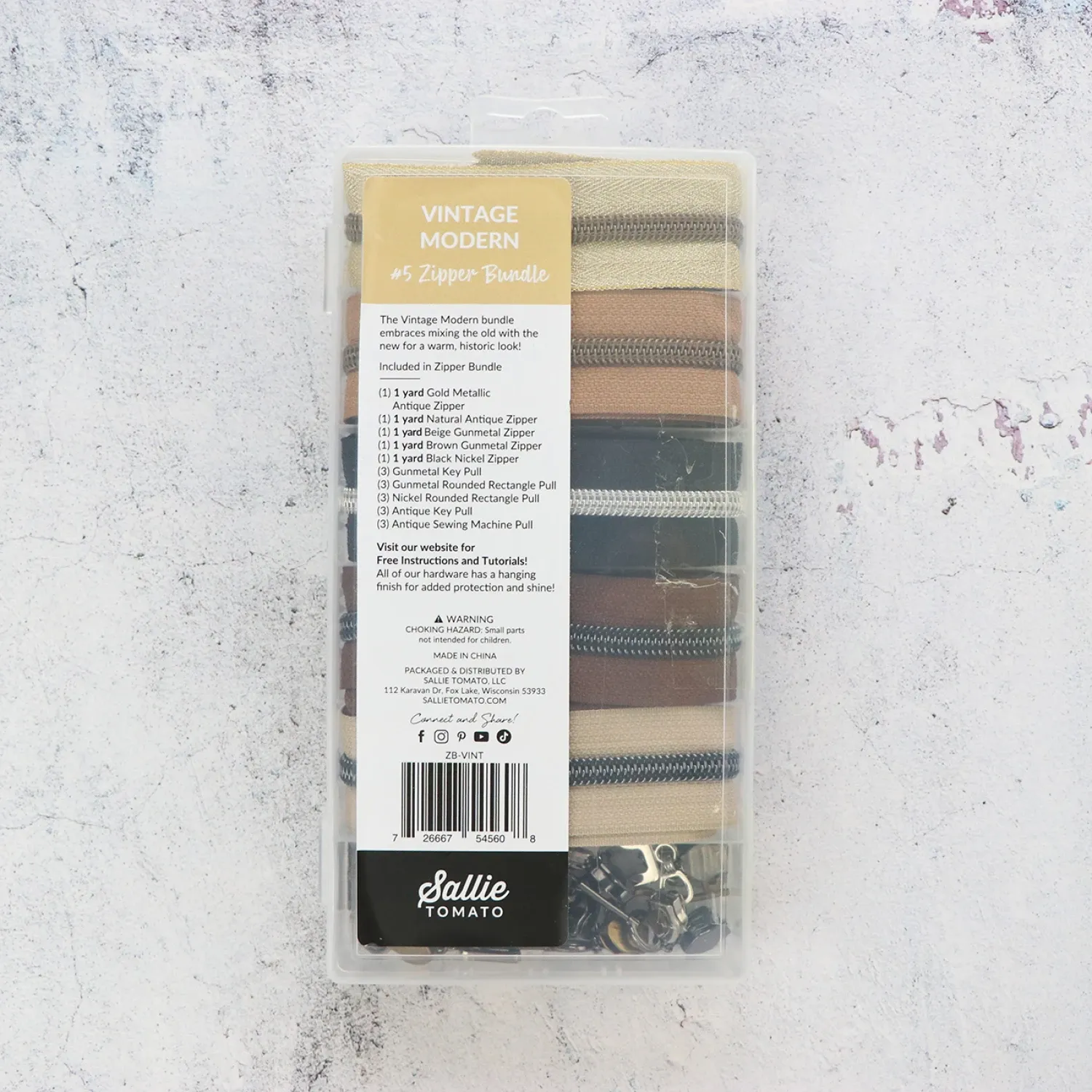 Vintage Modern, Zipper Bundle, Sallie Tomato