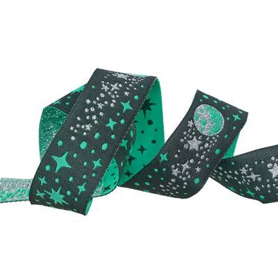 Meteor Shower in Storm, 7/8" Ribbon, Tula Pink