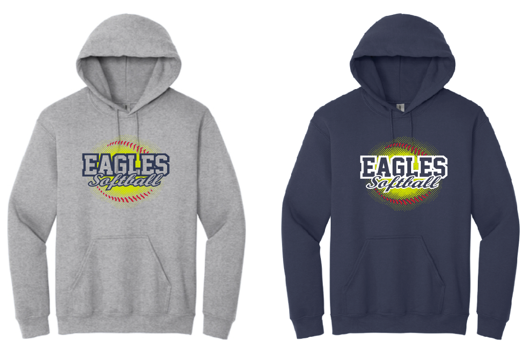 EVW Softball Gildan Heavy Blend Hooded Sweatshirt--2 Colors Available--Youth Sizes Available