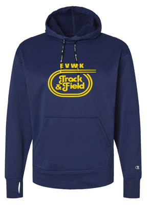 EVWK Track &amp; Field Champion Dri-Fit Navy Hoodie w/ Black Logo Laces