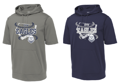 EVW Baseball Sport-Tek Sport-Wick Fleece Short Sleeve Hooded Pullover--2 Colors Available--Youth Sizes Available