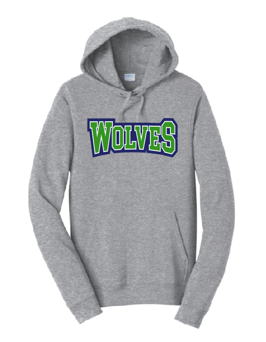 Wolves Port &amp; Company® Athletic Heather Fan Favorite™ Fleece Pullover Hooded Sweatshirt--Youth Sizes Available