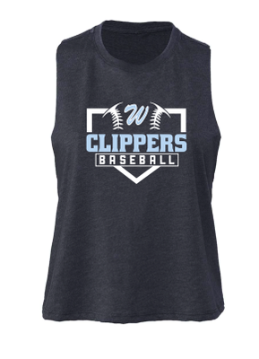 Clippers Bella Canvas Navy Women&#39;s Racerback Crop Tank