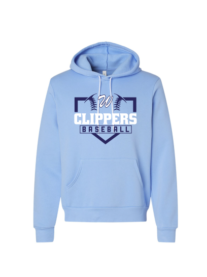 Clippers--Bella Canvas Carolina Blue Unisex Sponge Fleece Pullover Hoodie