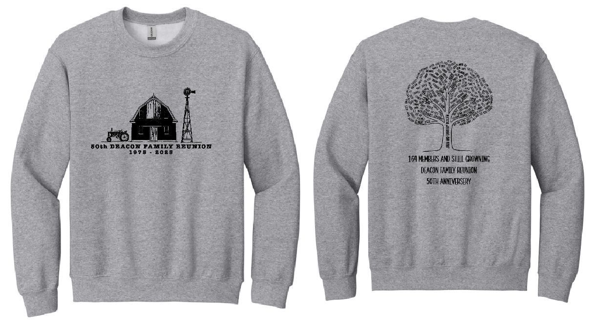 Deacon Gildan Heavy Blend CrewNeck Sweatshirt--Youth Sizes Available--3 Colors Available