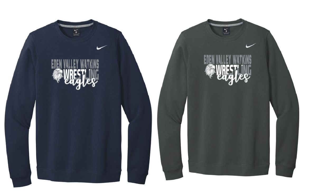 EVW Wrestling Nike Club Fleece Crew--2 Color Options