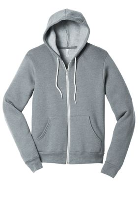 XXL Grey Full Zip Hoodie--Choose a Logo!