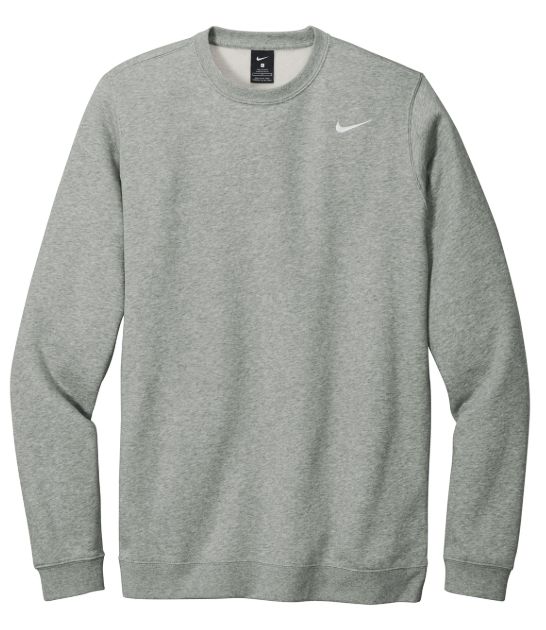 Large Grey Nike Club Fleece Crew--Choose a Logo!