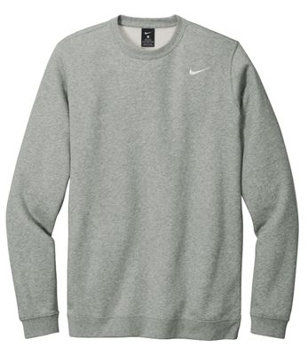 Large Grey Nike Club Fleece Crew--Choose a Logo!