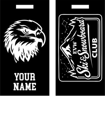 EVW Ski &amp; Snowboard Laser Engraved Bag Tag