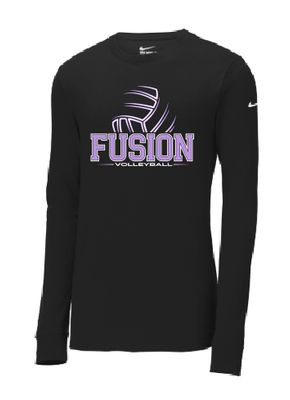 Fusion Nike Dri-FIT Cotton/Poly Long Sleeve Black Tee