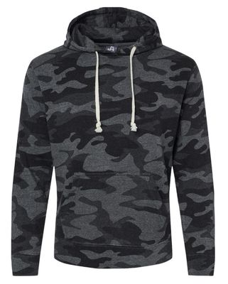 XXL J. Heatherd Triblend Black Camo Hoodie--Choose Your Logo!