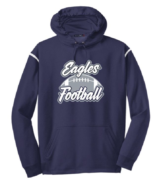 EVW Football Sport-Tek® Tech Fleece Colorblock Hooded Navy Sweatshirt