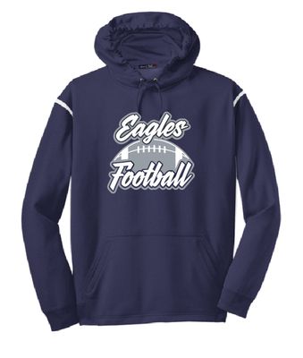 EVW Football Sport-Tek® Tech Fleece Colorblock Hooded Navy Sweatshirt