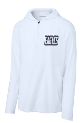 Eagles Sport-Tek Repeat 1/2-Zip Long Sleeve Hooded Jacket--White