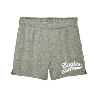EVW Softball District Women's Triblend Fleece Shorts--Grey Frost