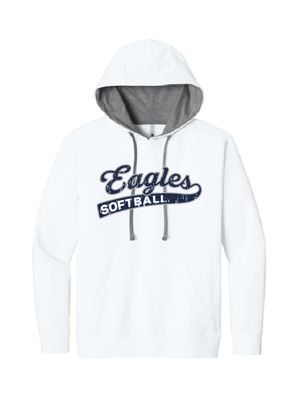 EVW Softball Next Level Light Weight Laguna Hoodie--White w/ Grey