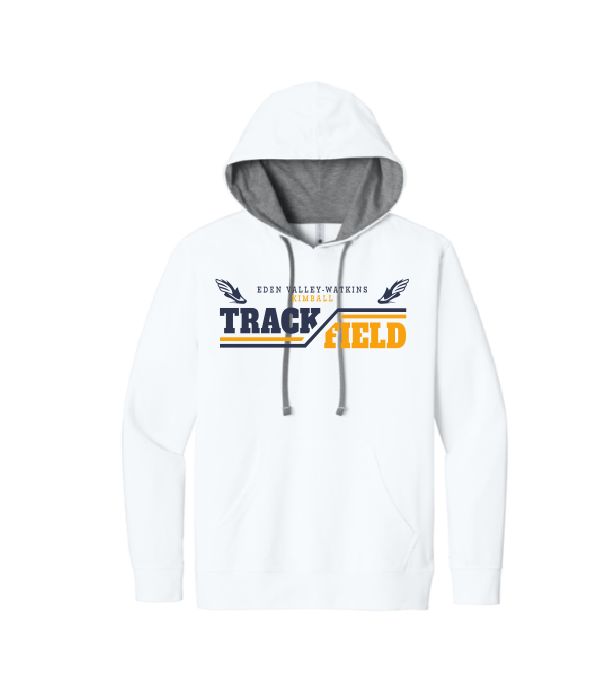 EVWK Track Next Level Light Weight Laguna Hoodie--White w/ Grey