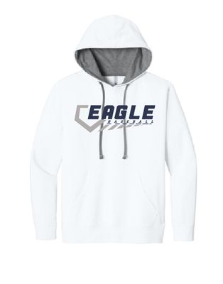EVW Baseball Next Level Light Weight Laguna Hoodie--White w/ Grey