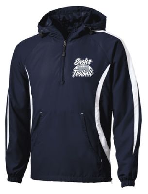 EVW Football Sport-Tek® Colorblock Raglan Navy Anorak (Jersey Lined)