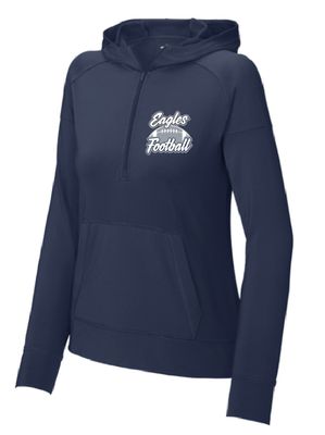 EVW Football Sport-Tek® Sport-Wick® Stretch 1/2-Zip WOMENS Hoodie--2 Color Available--2 Logo Options
