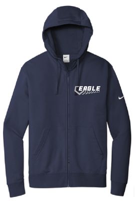 EVW Baseball Nike Club Fleece Full Zip Hoodie-Navy