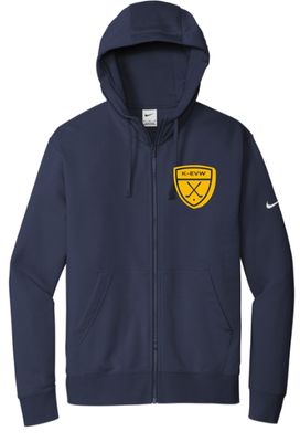 K-EVW Golf Nike Club Fleece Full Zip Hoodie-Navy