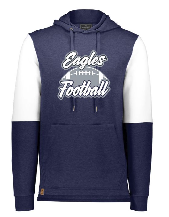 EVW Football Holloway All-American Team Fleece Colorblocked Hooded Navy Sweatshirt