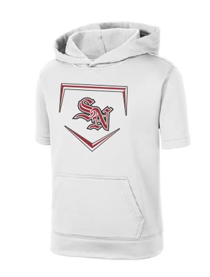 Nicks Sport-Tek® Sport-Wick® Fleece Short Sleeve White Hooded Pullover--Youth Sizes Available