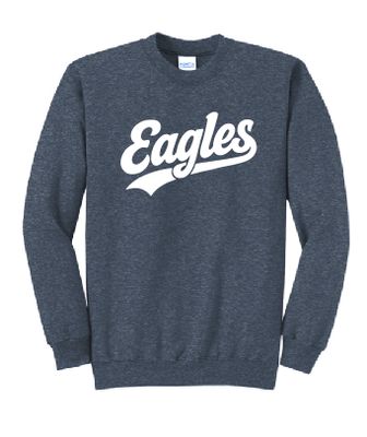 Eagles Swoosh Port &amp; Company Crewneck Sweatshirt-7 Color Options-Youth Sizes Available!