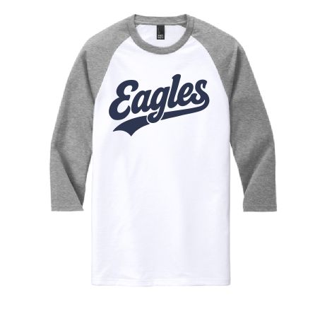Eagle Swoosh Unisex District Triblend 3/4 Sleeve-2 Color Options
