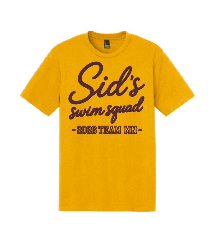 Sid's Swim Squad District Triblend Tee--Gold
