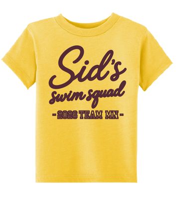 Sid's Swim Squad Toddler Bella Canvas Triblend Tee--Heather Gold