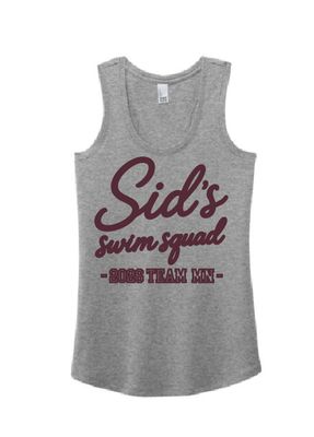 Sid's Swim Squad Ladies District Triblend Racerback Tank-Grey Frost (no printing on back)